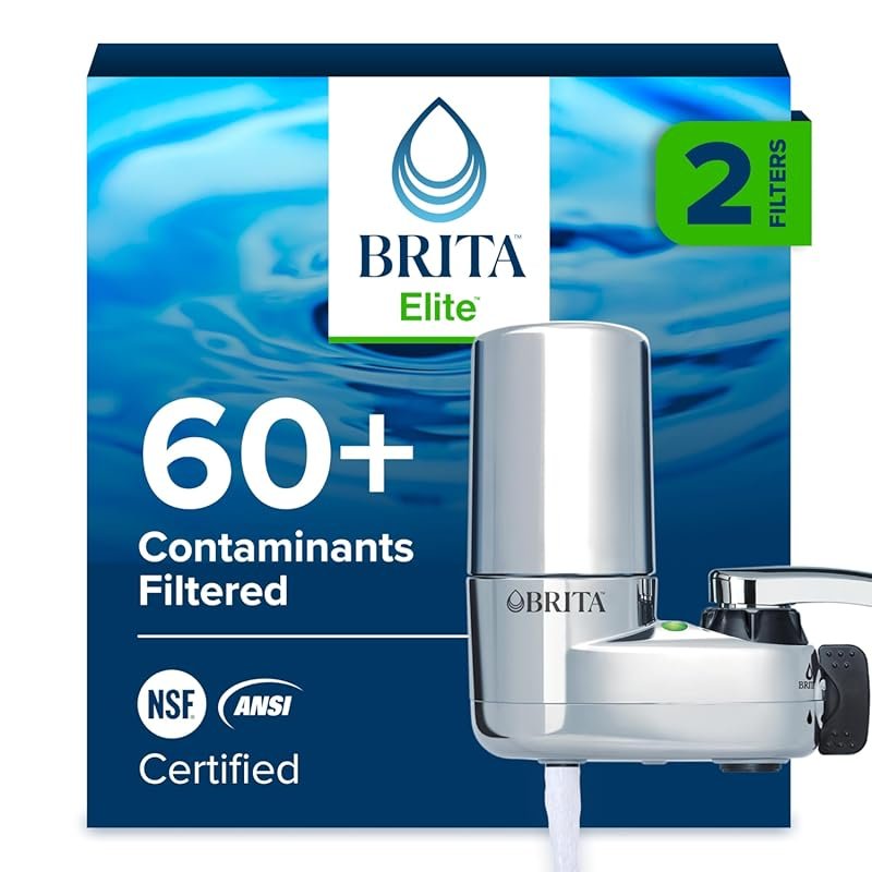 Brita Chrome Faucet Mount Water Filter System, No-Wait Filtration, Eas