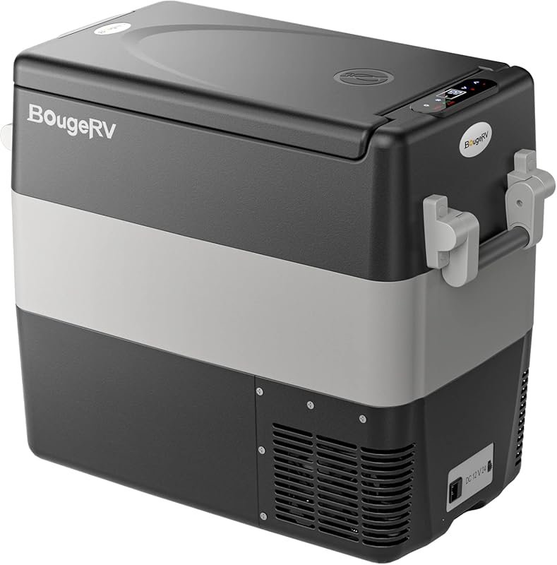 BougeRV 53 Quart Portable 12V/24V DC 110-240V AC Car Fridge Freezer fo