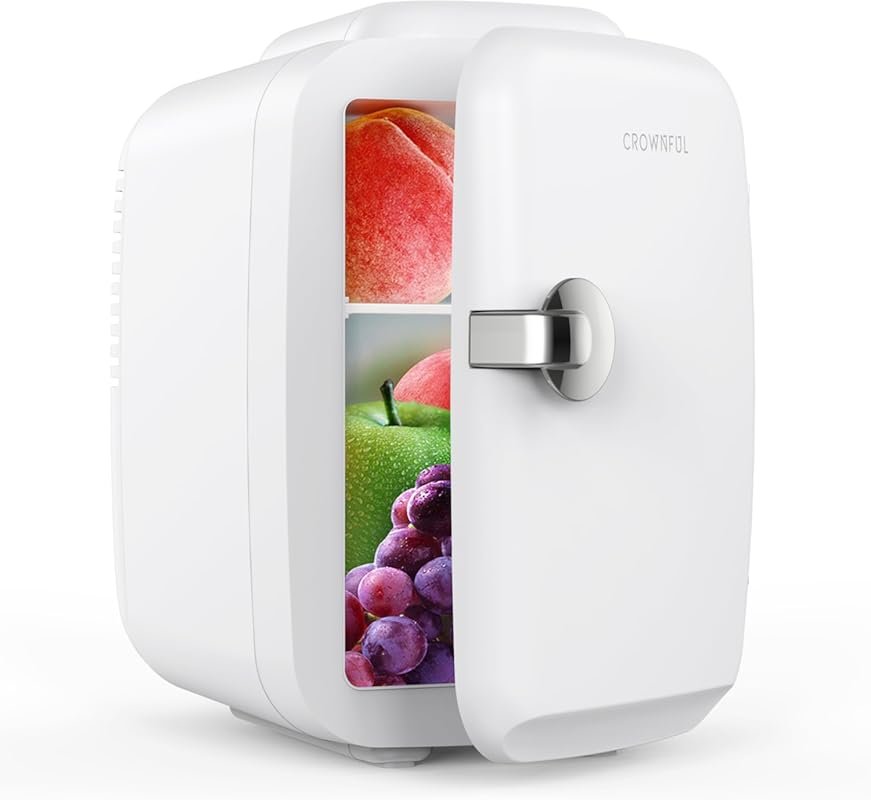 CROWNFUL 4 Liter/6 Can Portable Cooler and Warmer for Skin Care, Bever
