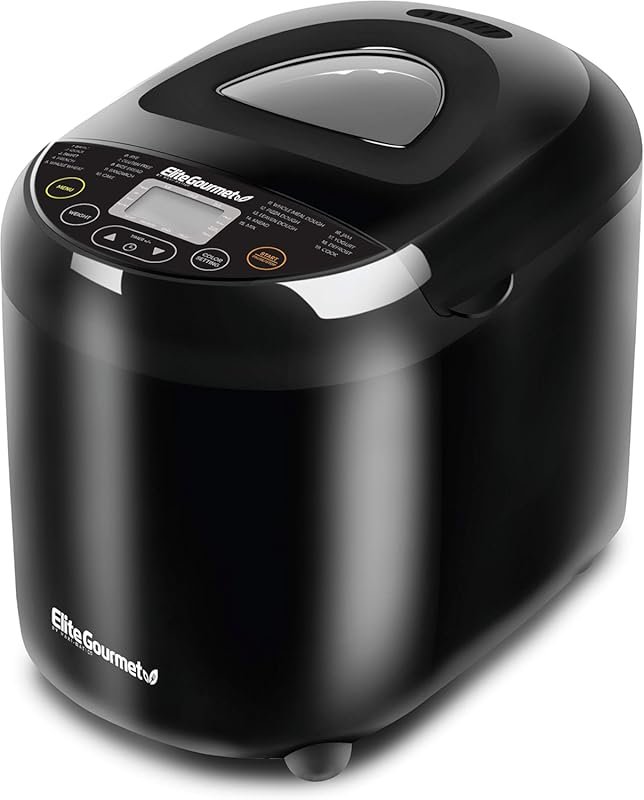 Elite Gourmet Programmable Bread Maker with 19 Presets & Delay Timer, 