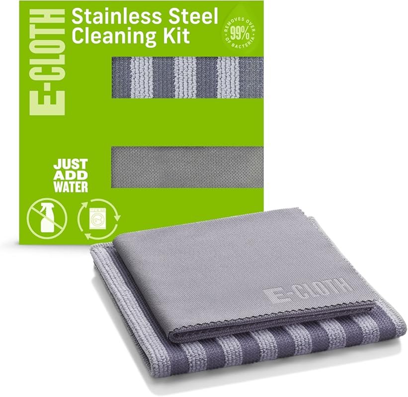 E-Cloth Microfiber Cleaning Cloth Kit – Reusable Stainless Steel Clean