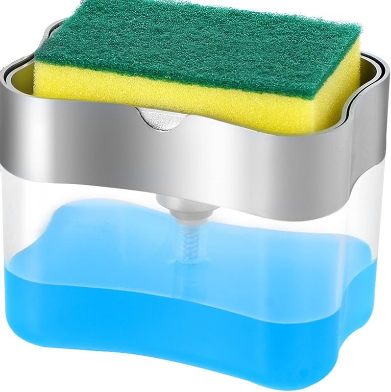 Premium 2026 Version Dish Soap Dispenser with Sponge - 13oz Countertop
