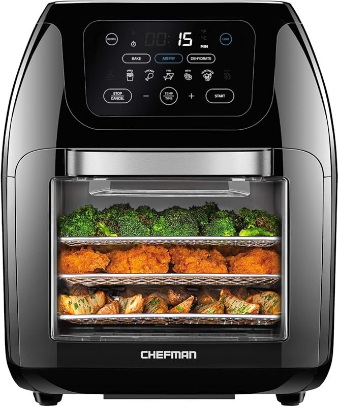 CHEFMAN Multifunctional Air Fryer+Rotisserie, 17 Presets, 10L Family S