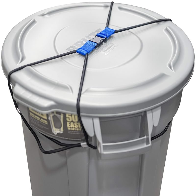 ENCASED Trash Can Lock – Heavy Duty Bungee Cord for Raccoons & Animals