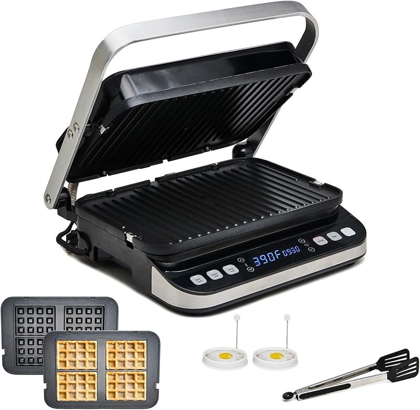 Yedi Total Package 6-in-1 Digital Indoor Grill, Waffle Maker, Panini P