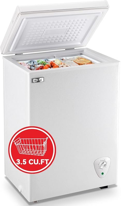 WANAI 3.5 Cu.Ft Chest Freezer, Compact Deep Freezer with Removable Bas