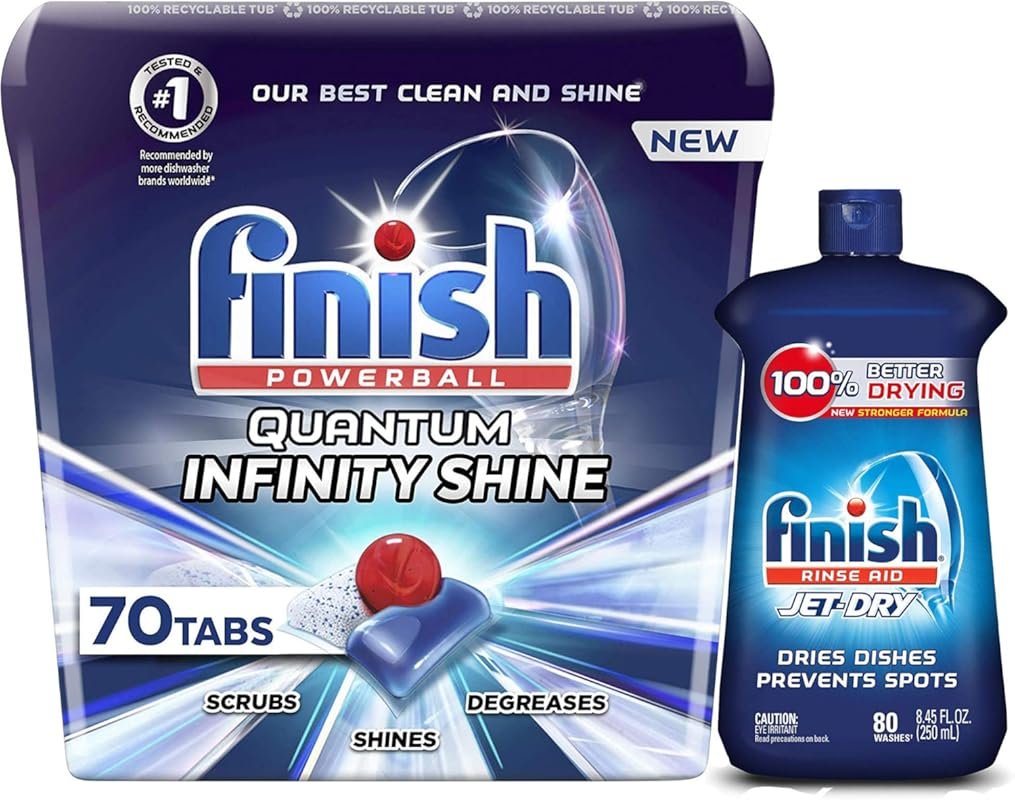 Finish Quantum Infinity Shine Dishwasher Tablets 70ct, Powerball Clean