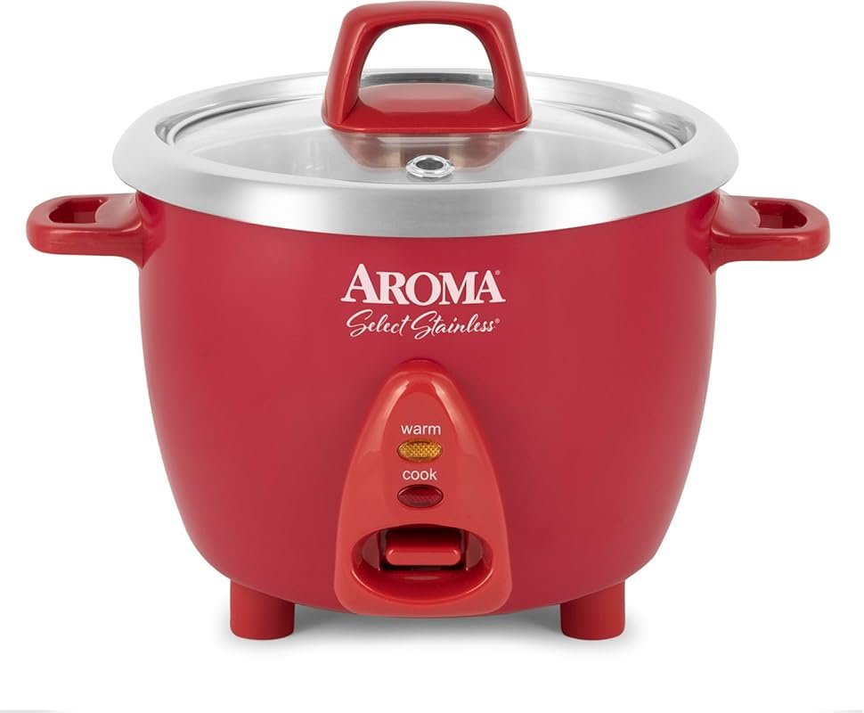 Aroma Housewares Select Stainless Rice Cooker & Warmer, 6-Cup Cooked/1