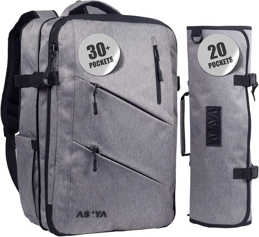 Asaya 20-Pocket Knife Backpack with Over 30 Storage Pockets, Professio