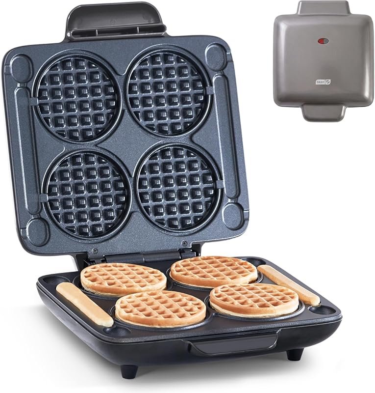 Dash Multi Mini Waffle Maker – Four Waffles at Once, Dual Nonstick Hea