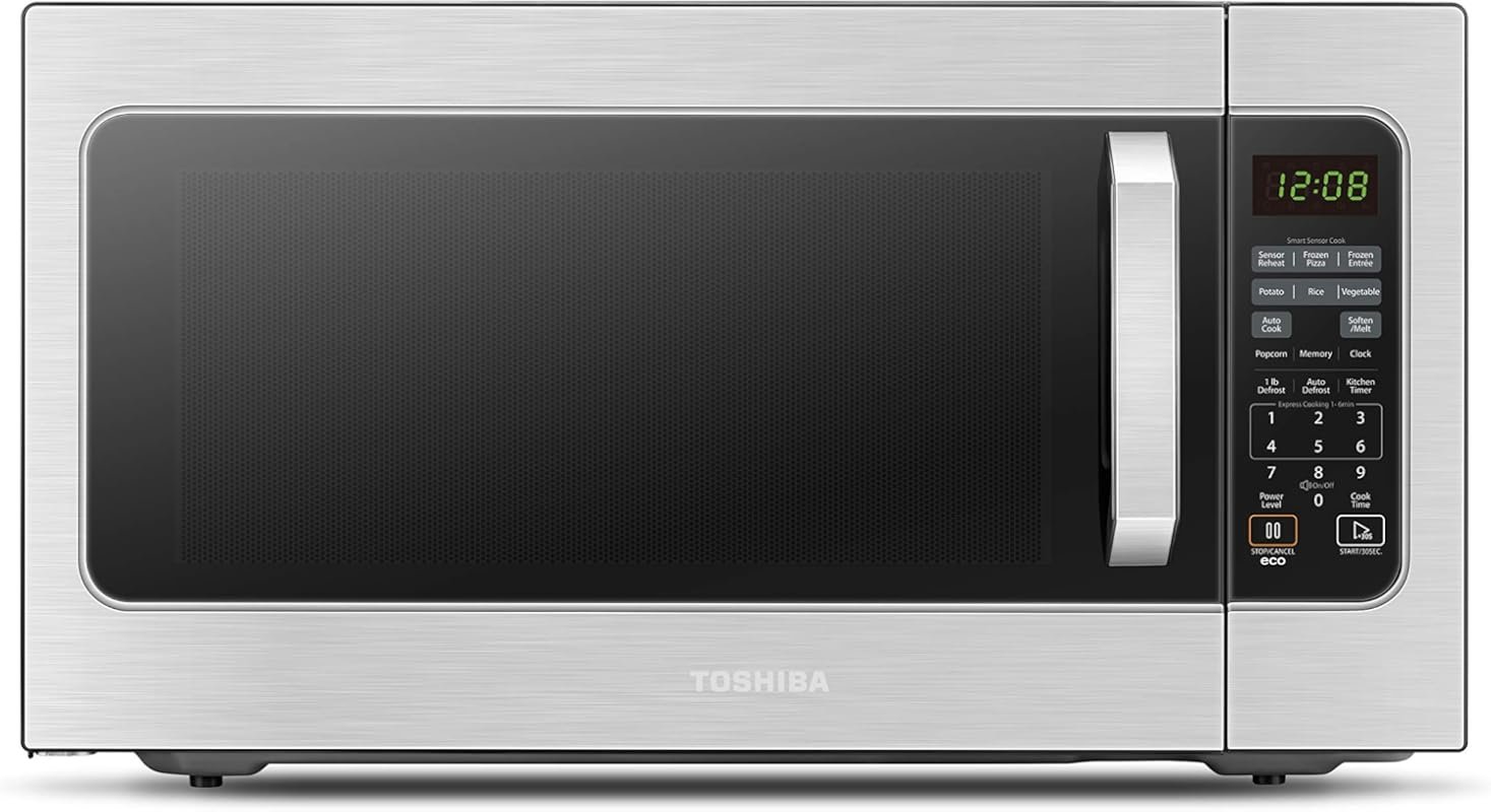 Toshiba ML-EM62P Large Microwave with Smart Sensor, 2.2 Cu Ft, 1200W &