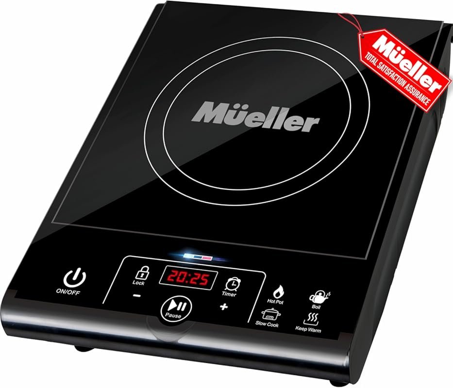 Mueller RapidTherm Portable Induction Cooktop, 1800W Single Burner Hot