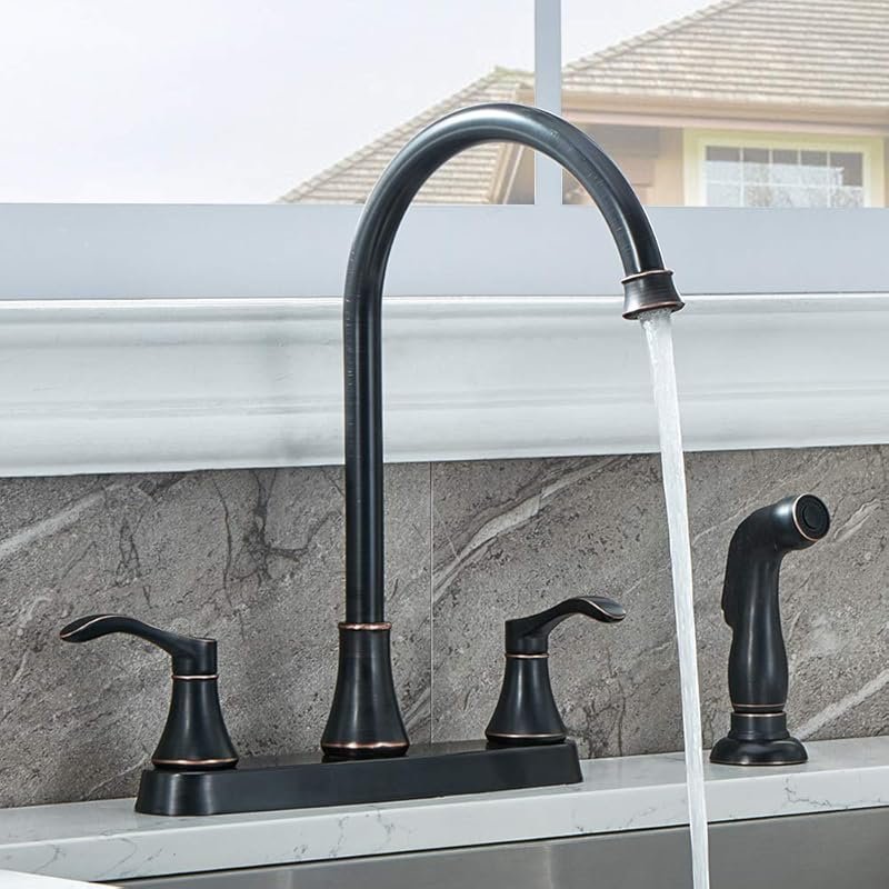 Commercial Lead-Free Oil Rubbed Bronze Kitchen Faucet with Side Spraye