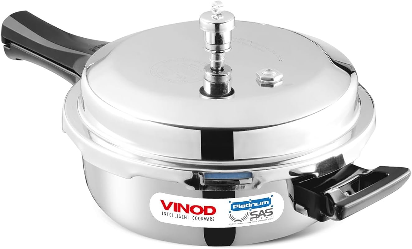 Vinod Platinum Triply Stainless Steel Mini Pressure Cooker 2 Litre, IS