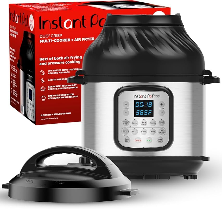 Instant Pot Duo Crisp 11‑in‑1 Air Fryer & Pressure Cooker Combo, 6‑Qua