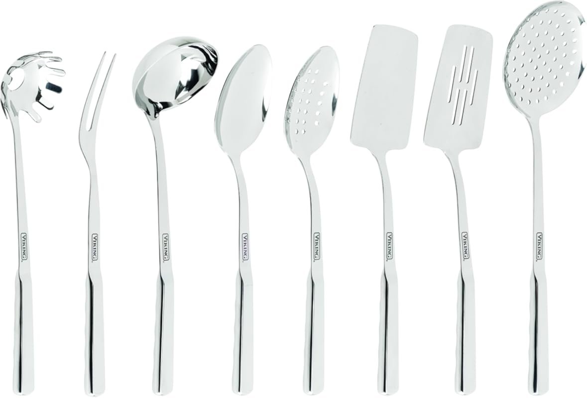 Viking 8-Piece Stainless Steel Cooking Utensil Set with Spatulas, Past