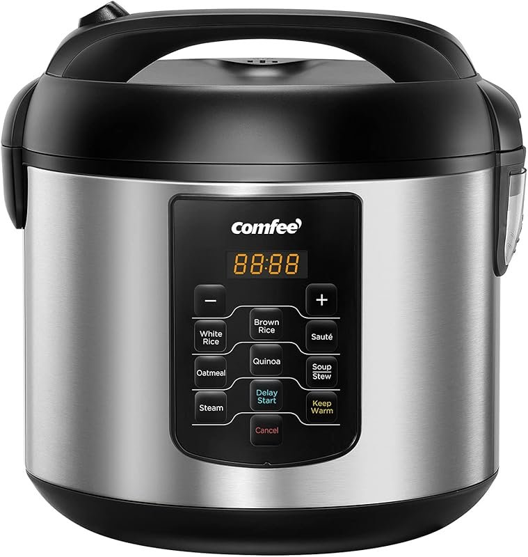 COMFEE' 20-Cup Large Capacity Rice Cooker with Steamer, Saute & 8 Prog