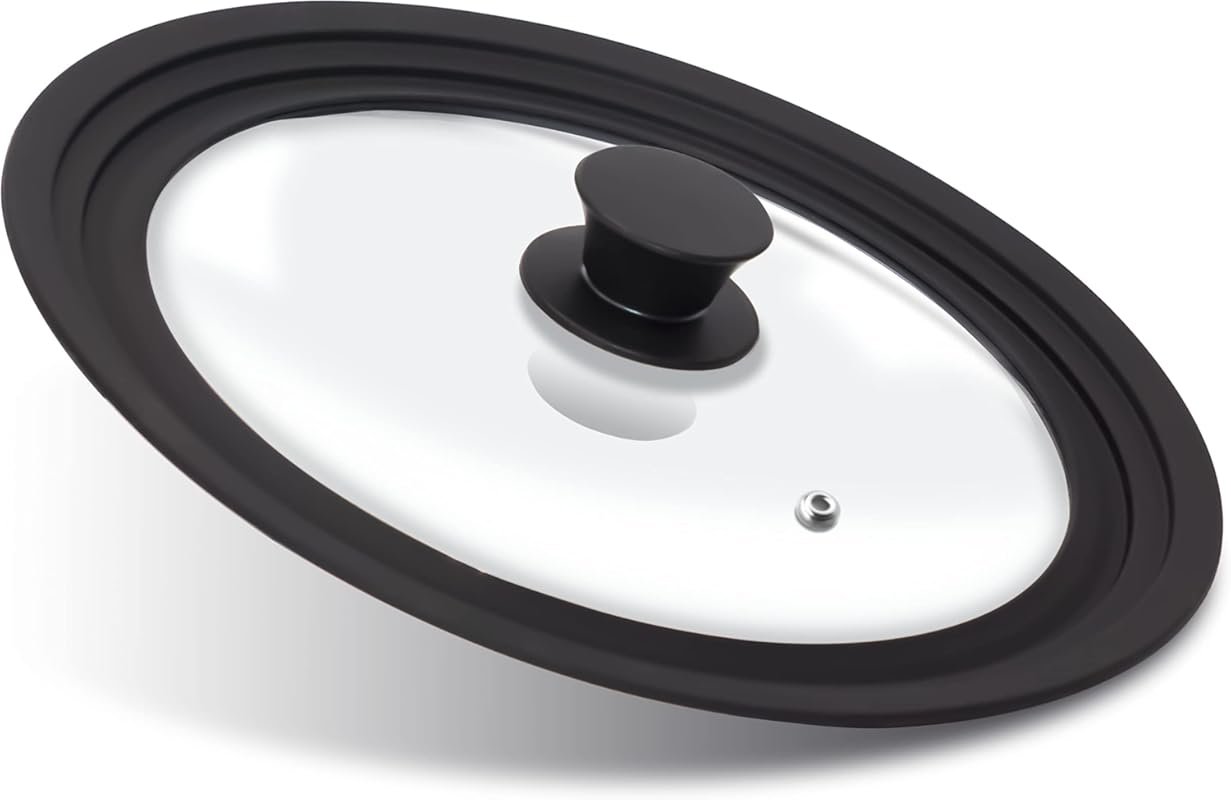 Anaeat Universal Tempered Glass Lid with Silicone Rim Fits 10