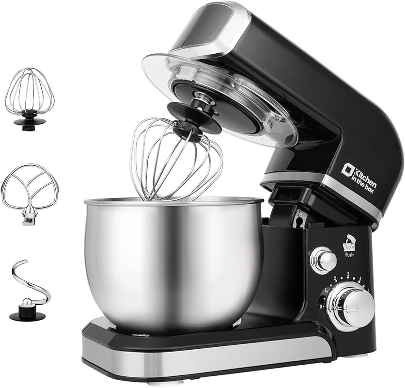 Kitchen in the Box 3.2QT Small Electric Mixer, 6 Speeds with Egg Whisk