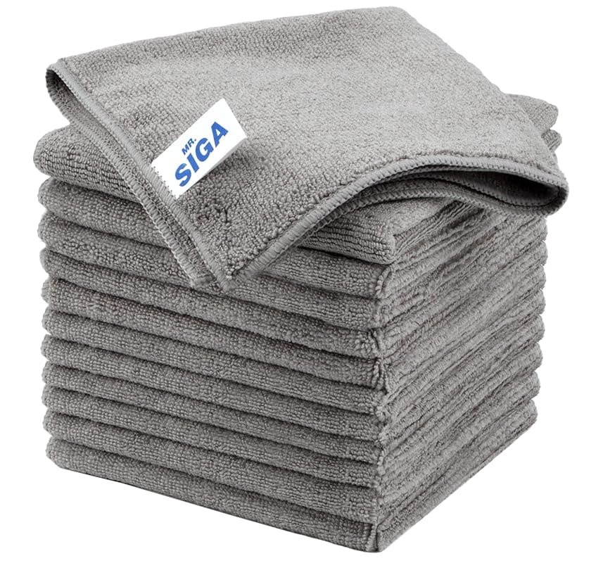 MR.SIGA All-Purpose Microfiber Towels – Streak-Free, Pack of 12, 32 x 