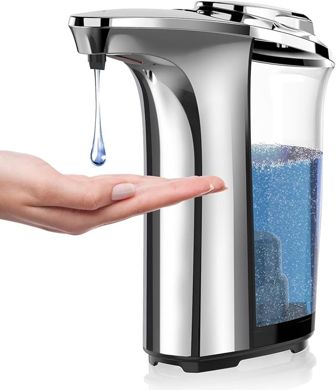 PZOTRUF 17oz Touchless Infrared Soap Dispenser with 5 Levels, Silver f