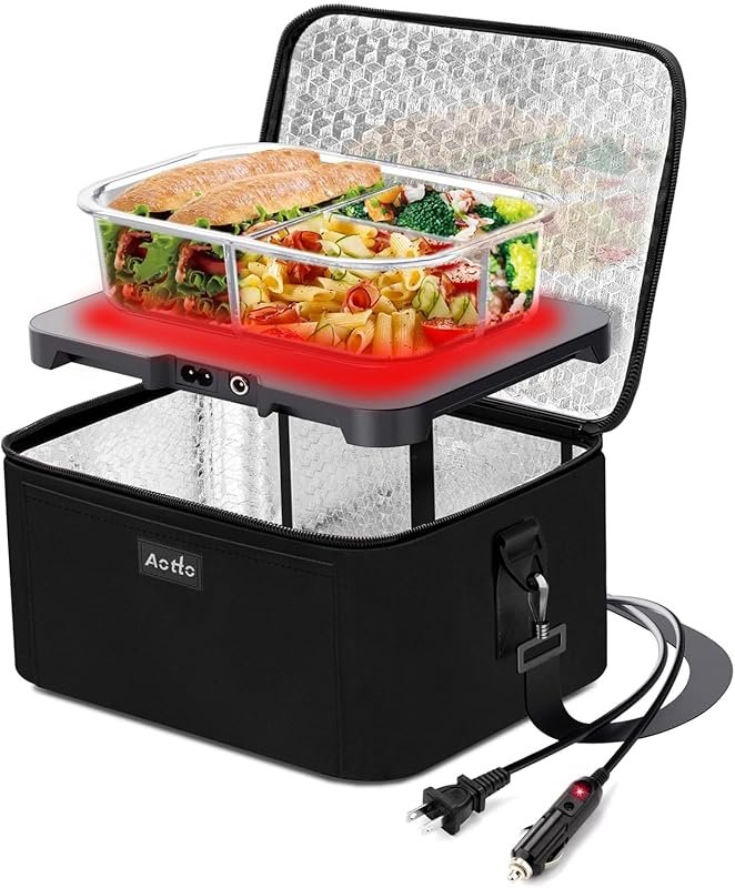 Aotto 3‑in‑1 Portable Oven – Compact Electric Lunch Box Heater, 12V/24