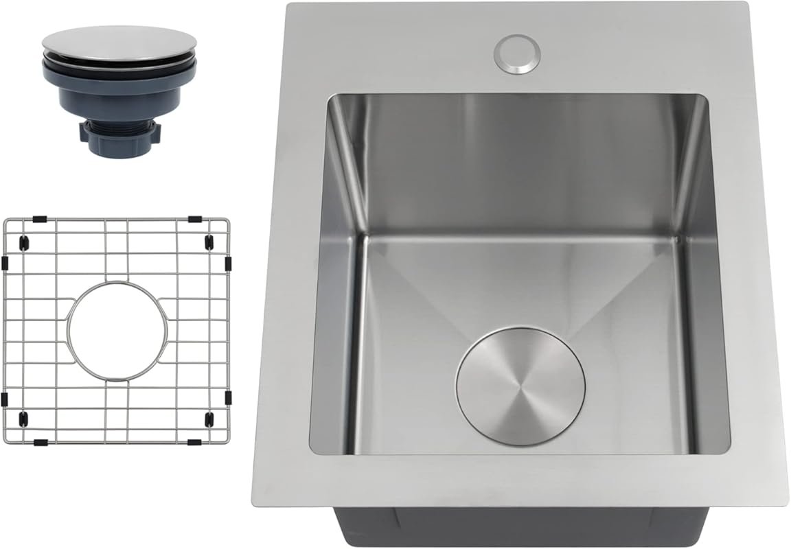 17x19 Inch 16 Gauge Stainless Steel Top Mount Outdoor Small RV