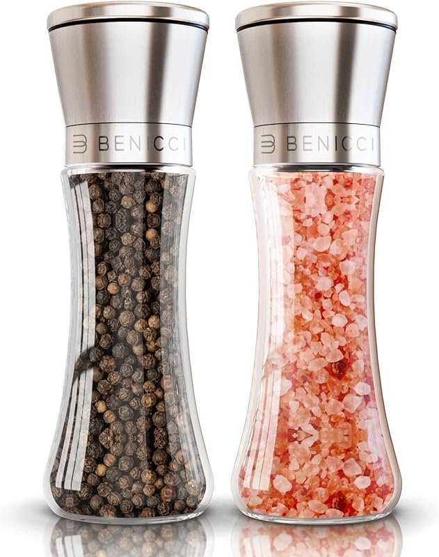 Premium Stainless Steel Salt & Pepper Grinder Set – Adjustable Ceramic