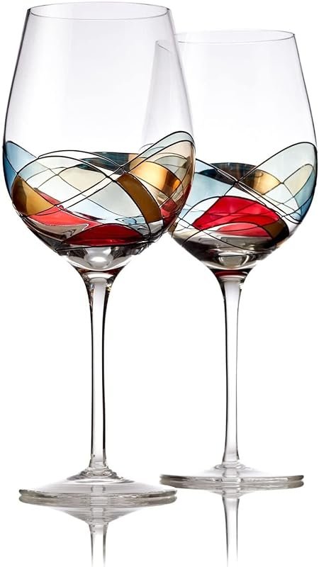 Hand Painted Duomo Inspired Wine Glasses – Beautiful 12 oz Gift for Wi