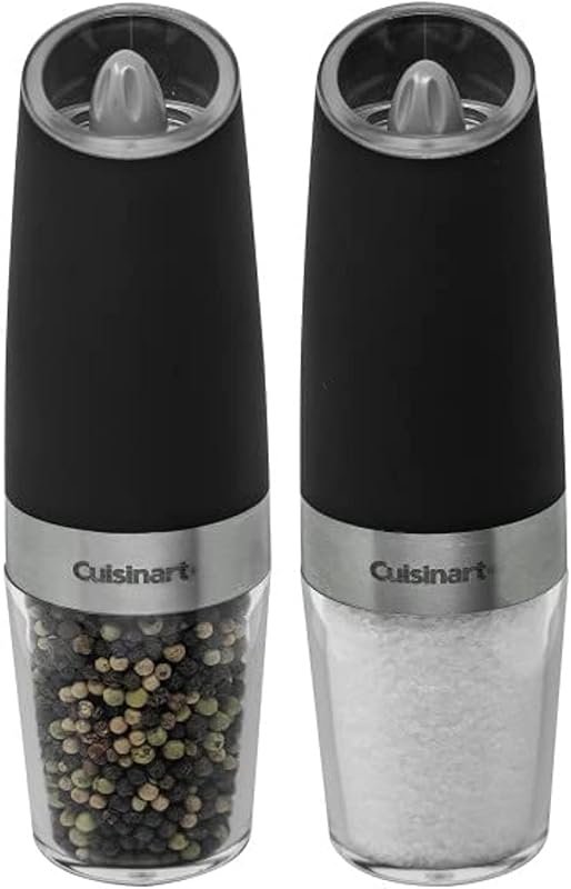 Cuisinart CSS-2424 Gravity Salt and Pepper Mill – Blue LED Light, 2/3 