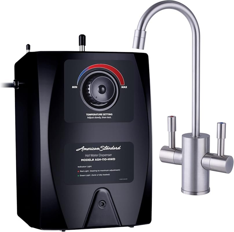 American Standard Brushed Nickel Dual Handle Hot Water Dispenser with 780W Heating Power