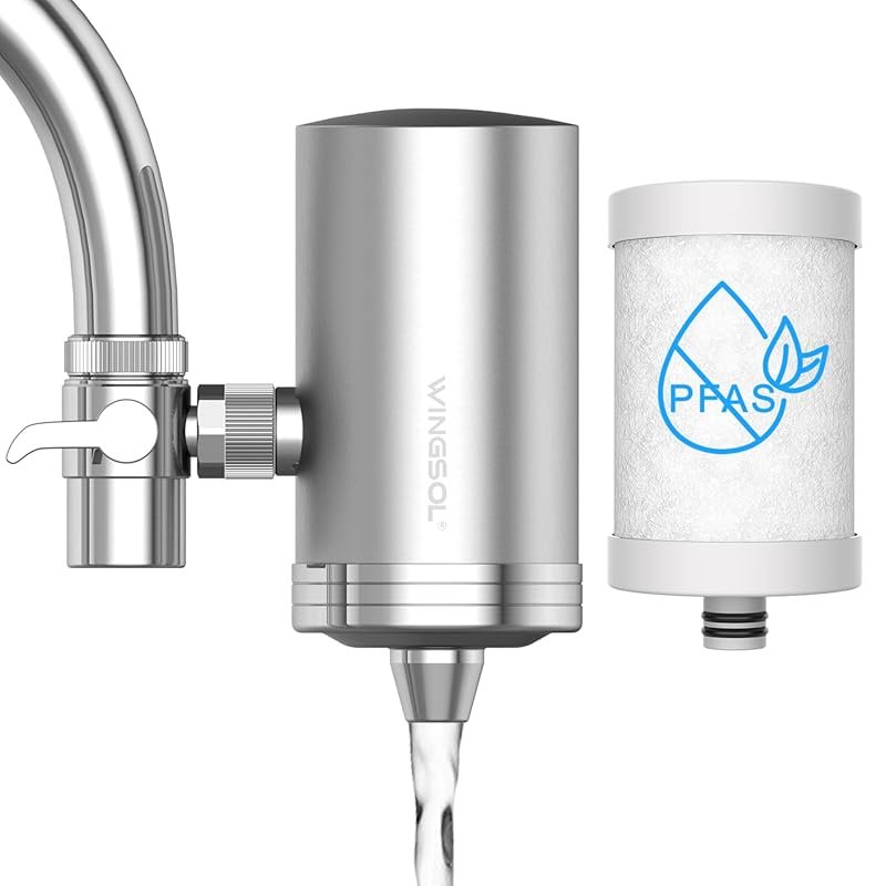 WINGSOL Stainless Steel Faucet Water Filter, NSF/ANSI 42&53 Certified,