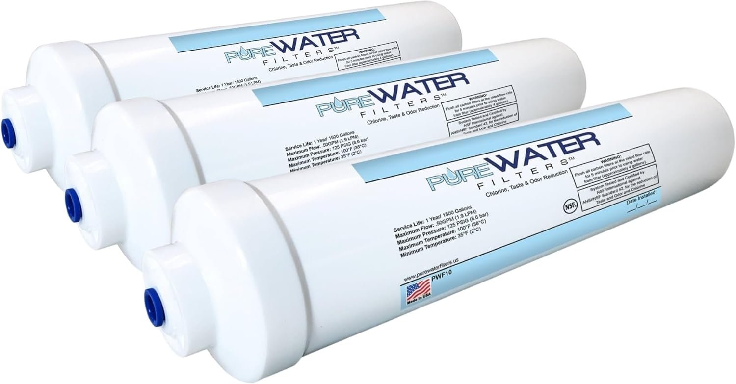 Inline Water Filter for Refrigerators, Ice Makers, Coffee Makers, Wate