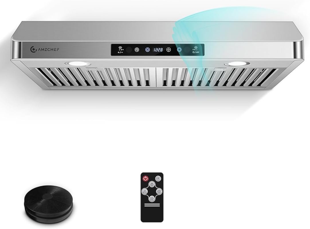 AMZCHEF 30‑Inch Stainless Steel Under‑Cabinet Range Hood – 750 CFM, 3‑