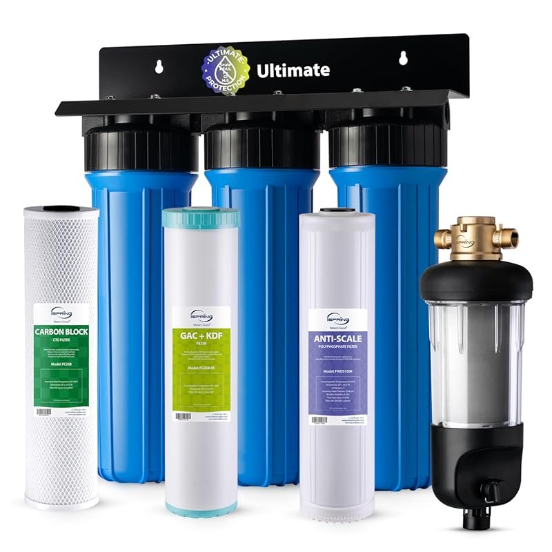 iSpring WGB32B Whole House Filter with Jumbo Sediment & Anti-Scale Fil