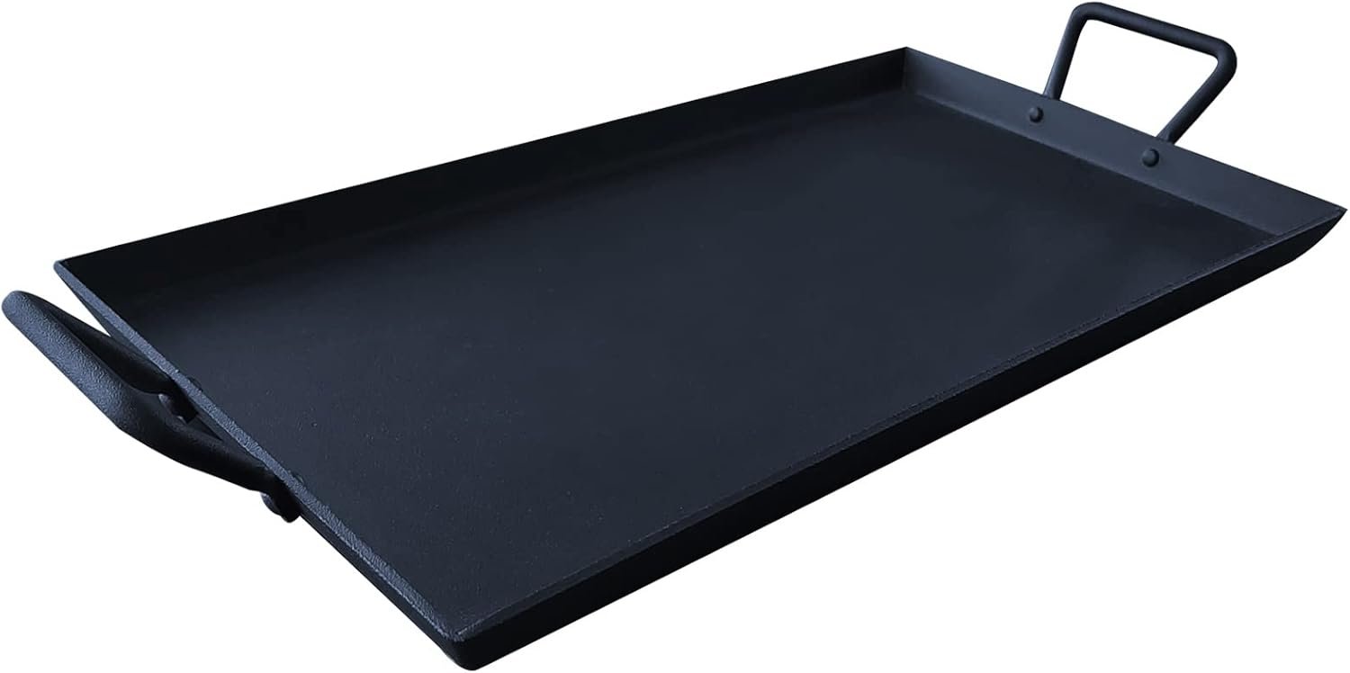 21.1×10‑inch Pre‑Seasoned Cast Iron Griddle – Non‑Stick Comal for Tortillas