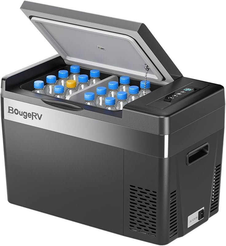 BougeRV 30 Quart 12V Car Fridge with AC/DC Power, -8°F to 50°F for RV,