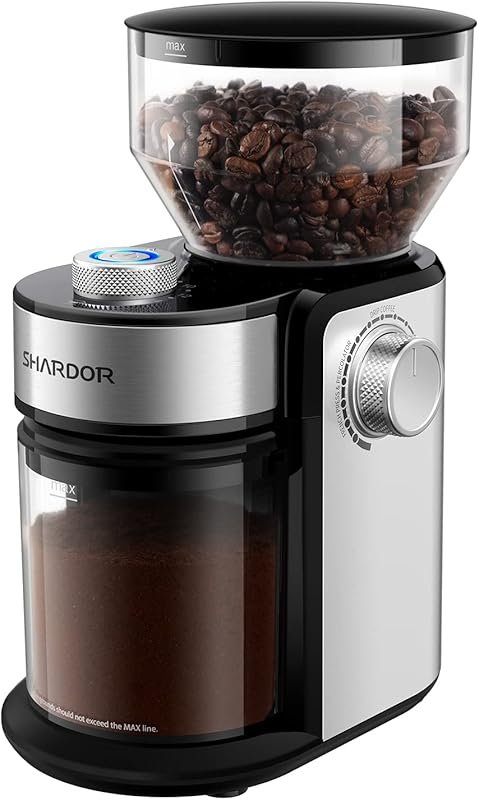 SHARDOR Electric Adjustable Burr Grinder with 16 Settings for 2–14 Cup