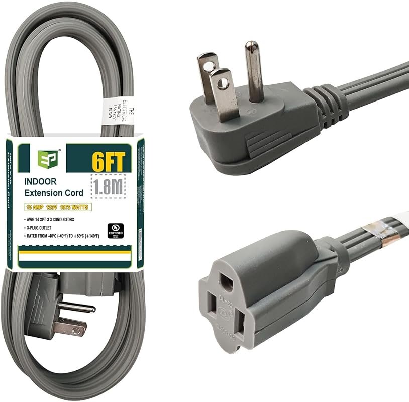 EP 6‑Foot Heavy‑Duty Appliance Extension Cord, 14 Gauge Grounded 3‑Prong