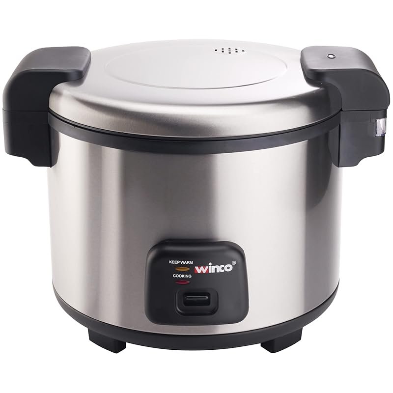 Winco Commercial-Grade Electric Rice Cooker with Hinged Cover, 30 Cup 