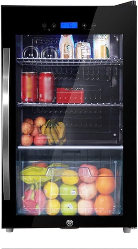 Glass Door Beverage Cooler with Adjustable Shelves & LED Lighting, 75L