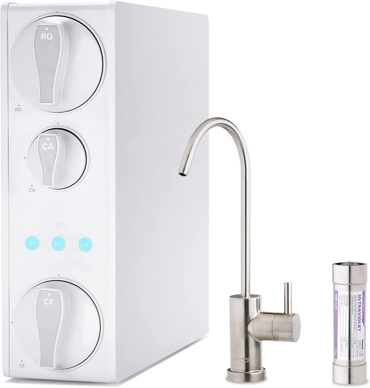 iSpring RO500AK-BN+UVF8 Tankless RO with Alkaline Remineralization & L