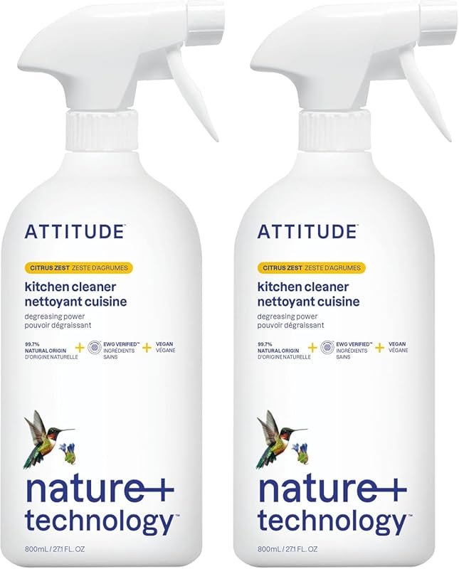 ATTITUDE Citrus Zest Plant-Based Kitchen Degreaser Spray – EWG Verifie