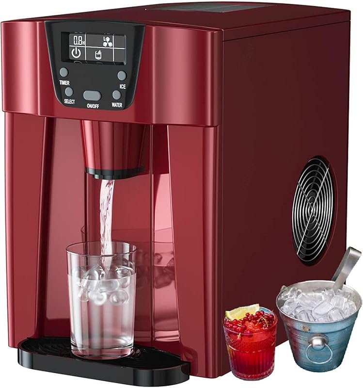 VIDECOR 2‑in‑1 Countertop Ice Maker & Water Dispenser – LED Display, 9