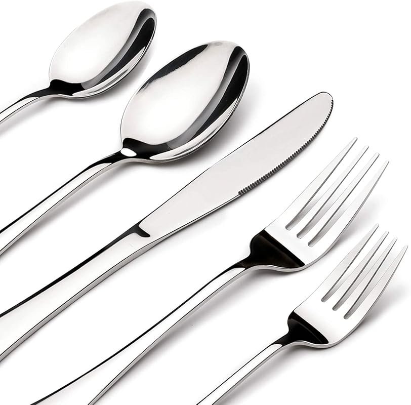 60-Piece Heavy Duty Stainless Steel Flatware Set for 12 with Steak Kni