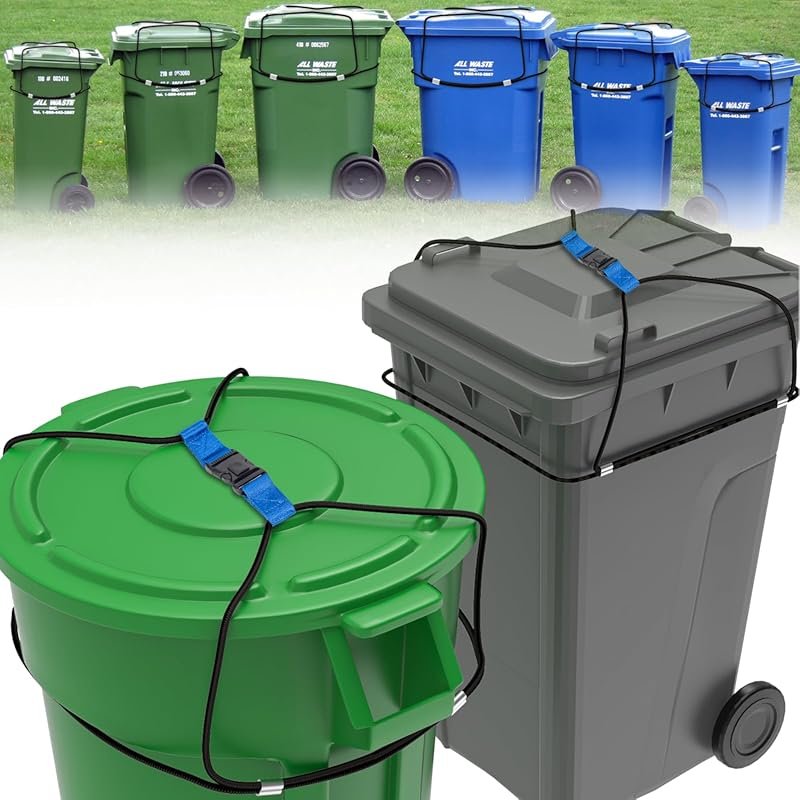 2PCS Animal-Proof Trash Can Lid Locks for Bears, Raccoons & Dogs