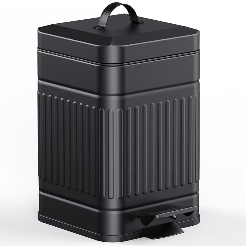 CEROELDA 5L Small Stainless Steel Trash Can with Step Pedal & Soft Clo