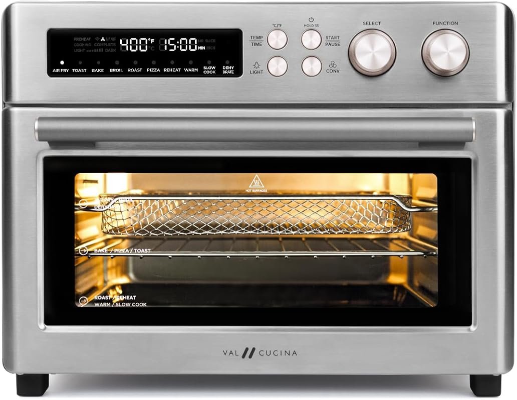 VAL CUCINA 10-in-1 Infrared Air Fryer Toaster Oven, Extra Large, Brush