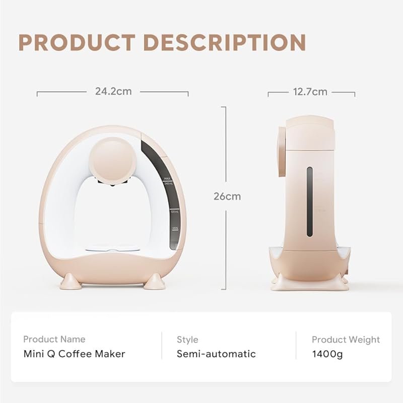 BENFUCHEN Compact 2-in-1 Pod & Grounds Coffee Maker, Champagne Color, 