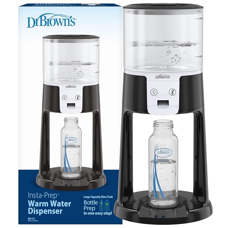 Dr. Brown’s Insta‑Prep Warm Water Dispenser, Large 2‑L Glass Tank, 3 T